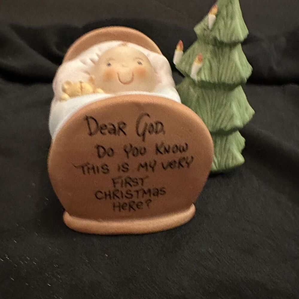 VNTG Holiday - Dear God Kids “This Is My First Christmas” Figurine–1983 E0804